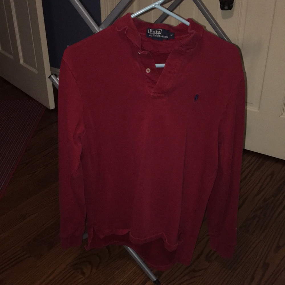 Polo Men’s Medium Long-sleeve Red w/ Blue Logo